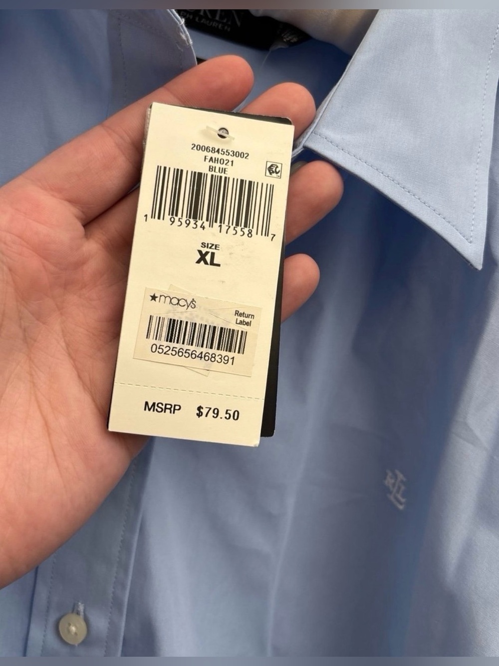 Lauren Ralph Lauren Light Blue Women's Button-Down Shirt XL NWT - Picture 2 of 14